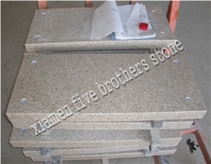 G682 Granite Double Steps,Yellow Granite Stairs, Rusty Yellow Granite Treads