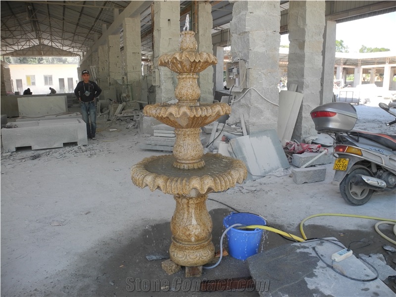 G682 Granite Garden Fountain, G682 Yellow Granite Ball Fountain