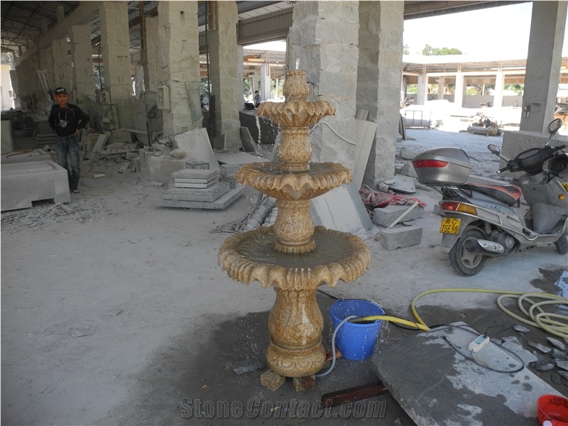 G682 Granite Garden Fountain, G682 Yellow Granite Ball Fountain