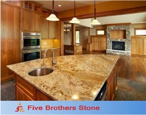 Gold Granite Stone Countertop for Kithchen, Yellow Granite Kitchen Countertops Gold Granite Stone Countertop for Kithchen, Yellow Granite Kitchen Countertops