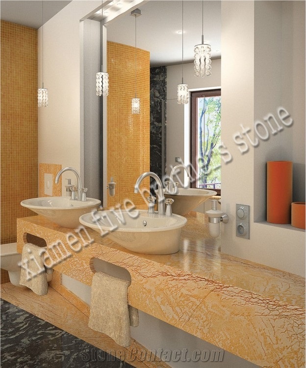 Golden Macuba Granite Vanity Top, Yellow Granite Bath Tops