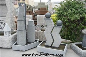 Stone Carved, Granite Modern Water Fountain Garden Fountain