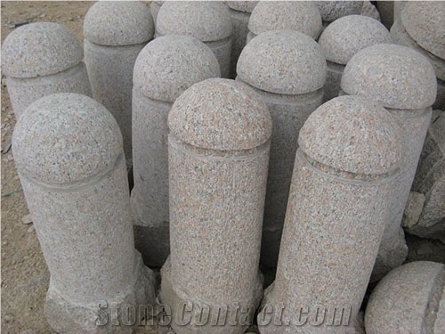 Granite Car Barrier Parking Stone, Pink Granite Parking Stone