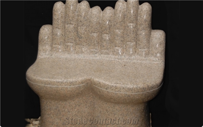 Granite Two Hand Seat, Yellow Granite Bench