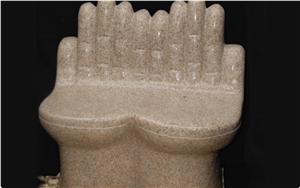 Granite Two Hand Seat, Yellow Granite Bench