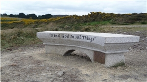 Yellow Granite Memorial Bench, Monumental Bench Yellow Granite Memorial Bench, Monumental Bench