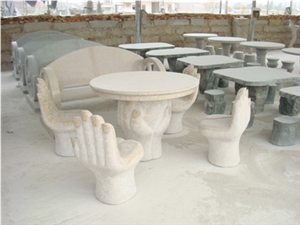 Yellow Granite Table Sets, Exterior Furniture, Street Furniture