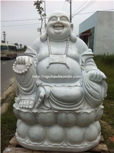 Pure White Marble Happy Buddha Statues