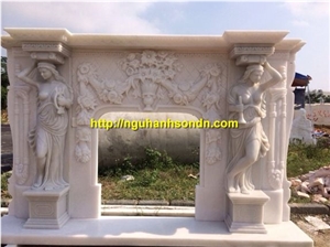 Smoke White Marble Fireplace