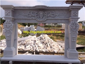 Smoke White Marble Fireplace