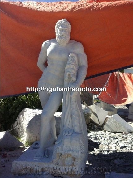 Snow White Marble Hercules Statues