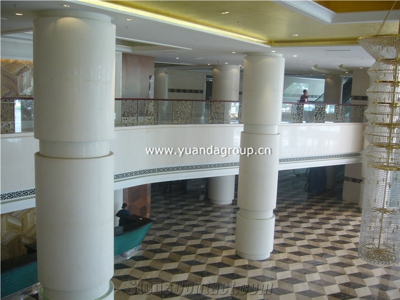 Beige Marble Column For Apartment Building