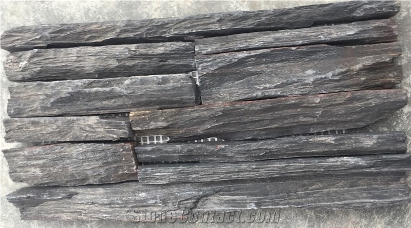 Dark Slate Cultured Stone, Grey Slate Wall Cladding, Exposed Wall Stone