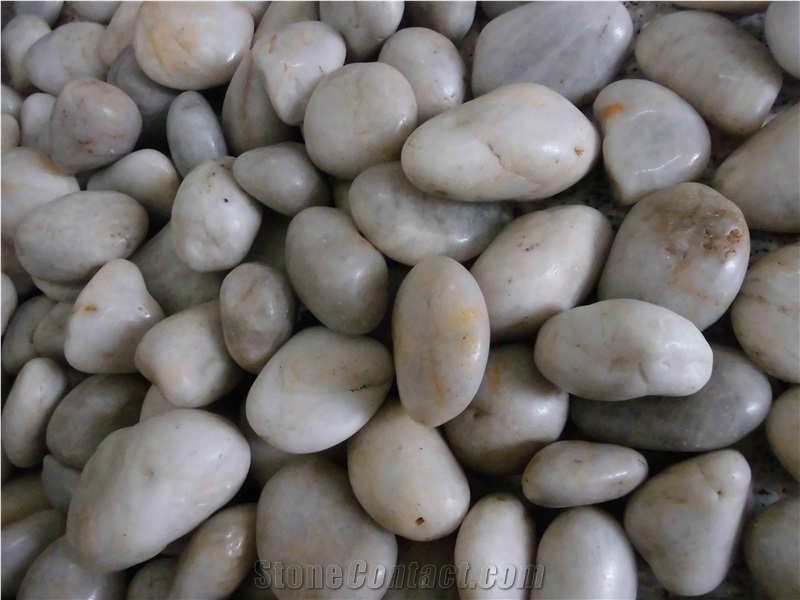 High Quality High Polised White River Stone