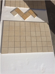 Jerusalem Gold Limestone Mosaic, Wall Mosaic, Yellow Limestone Mosaic