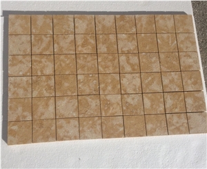 Jerusalem Gold Limestone Mosaic, Wall Mosaic, Yellow Limestone Mosaic