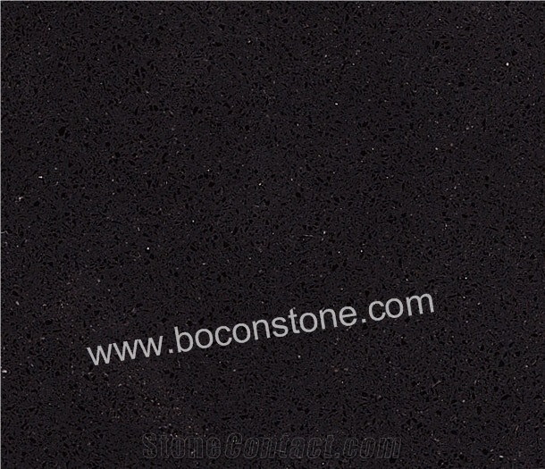 Artificial Quartz Stone-Pure Black Quartz Slabs & Tiles