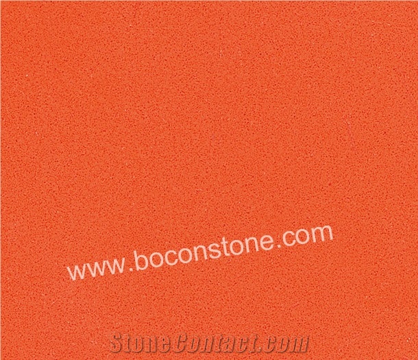 Artificial Quartz Stone-Pure Dark Orange Quartz Slabs & Tiles
