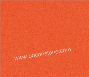 Artificial Quartz Stone-Pure Dark Orange Quartz Slabs & Tiles