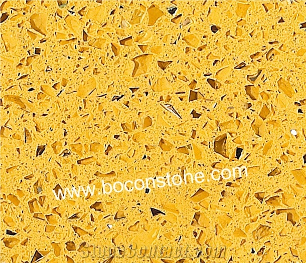 Artificial Quartz Stone Slabs & Tiles, Crystal Yellow Quartz