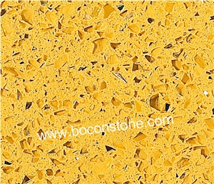 Artificial Quartz Stone Slabs & Tiles, Crystal Yellow Quartz