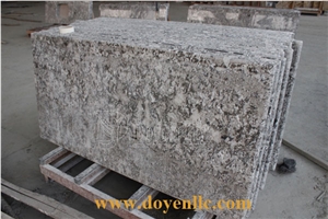 Brazil Granite Bianco Torroncino Kitchen Countertops with Waterfall Edges,Kitchen Counter Top,Work Top