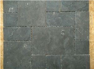 China Blue Limestone Acid Wash Surface Slabs Tiles Good Price