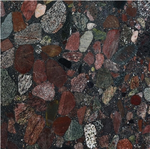 Natural Colorful Pebble Slab China Colorful Butterfly Granite Color Pearl Granite Slabs Tiles