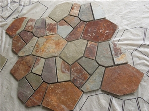 Rusty Brown Slate Net Paste Flagstone for Wall and Floor Rusty Brown Slate Net Paste Flagstone for Wall and Floor