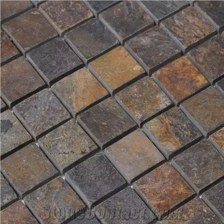 Rusty Brown Slate Tile Paving Stone for Garden and Floor Standard Size Good Price
