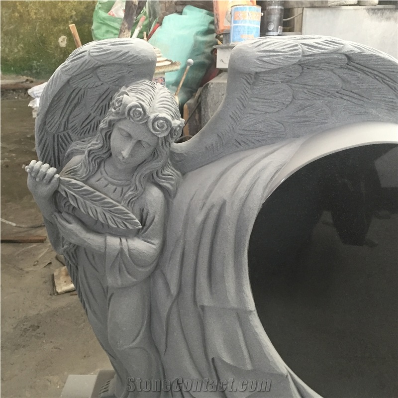 Angle Monument & Tombstone Shanxi Black Granite Angle Headstone