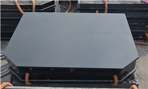 Black Granite Hearth for Pellet Stove, Shanxi Black Granite Fireplace