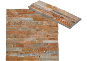 China Yellow Slate Cultured Stone Panel for Wall Cladding