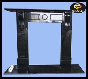 Granite Indoor Used Fireplace Mantel, Shanxi Black Granite Fireplace Mantel