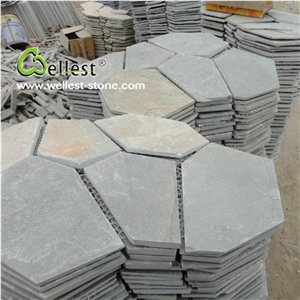 Beautiful Slate Paving Stone for Garden/Natural Beige Yellow Slate Tile Flagstone