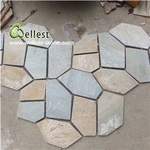 Beautiful Yellow Wood Slate Stone/China Natural Slate Flagstone Tile for Outdoor and Garden