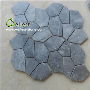Cheap Meshed Black Slate Stone/China Dark Flagstone for Paving Walkway & Driveway