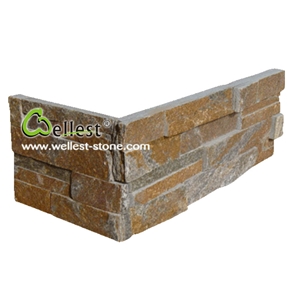 China Natural Brown Color Slate Ledge Stone Veneer for Corner