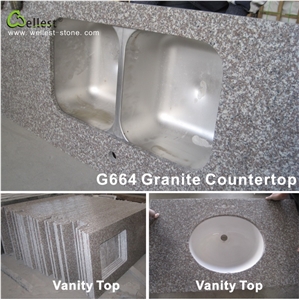 G664 Bainbrook Brown Granite Countertops/Pink Granite Stone for Kitchen Countertops