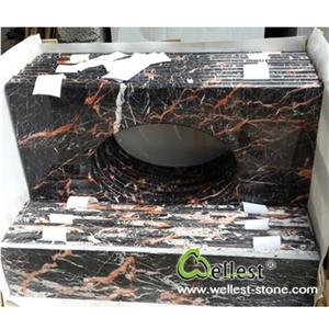 M502 Cuckoo Red Marble Vanity Top for Bath Design