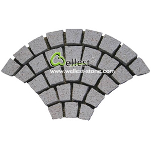 Natural Granite Meshed Cobble Stone for Paving Driveway & Walkway