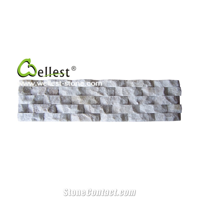 Ql-310w White Quartzite Wave Ledge Stone Veneer for Cladding Wall