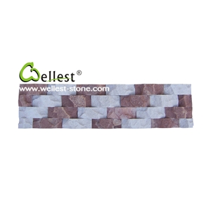 Ql-Mc-W01 White Quartzite Peach Jade Wave Ledge Stone with High Quality