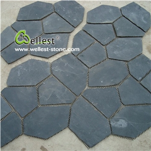 S018 Meshed Dark Slate Stone/China Natural Flagstone for Paving