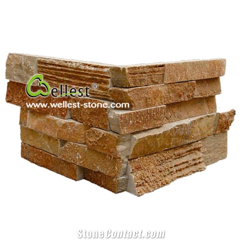Sl-014nzc 1 High Quality Brown Slate Ledge Stone, Corner Stone