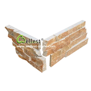 Sl-014nzc Natural Rusty Brown Slate Ledge Stone, Stacked Stone Veneer for Corner