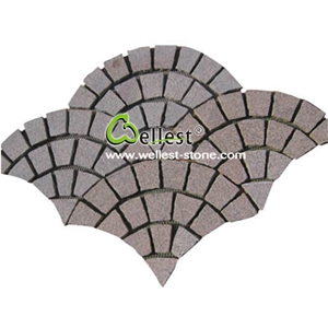 Wellest Red Color Meshed Granite Stone Cube Stone for Paving