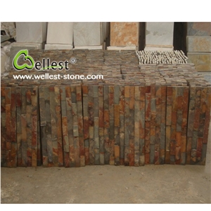 Wellest Rusty Brown Culture Ledge Stone Stacked Stone Veneer
