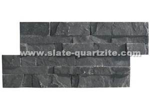35*18 Blakc Slate Split Face Wall Stone Cladding, Cultured Stone, Stone Veneer, Ledge Stone, Cultured Stone Veneer, Thin Ledge Stacked Stone Veneer