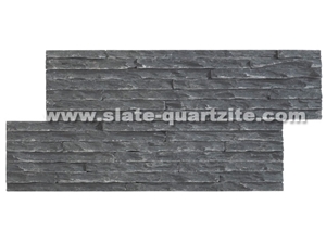 35*18 Blakc Slate Tight Strip Slate Split Face Wall Stone Cladding, Cultured Stone, Stone Veneer, Ledge Stone, Cultured Stone Veneer, Thin Ledge Stacked Stone Veneer